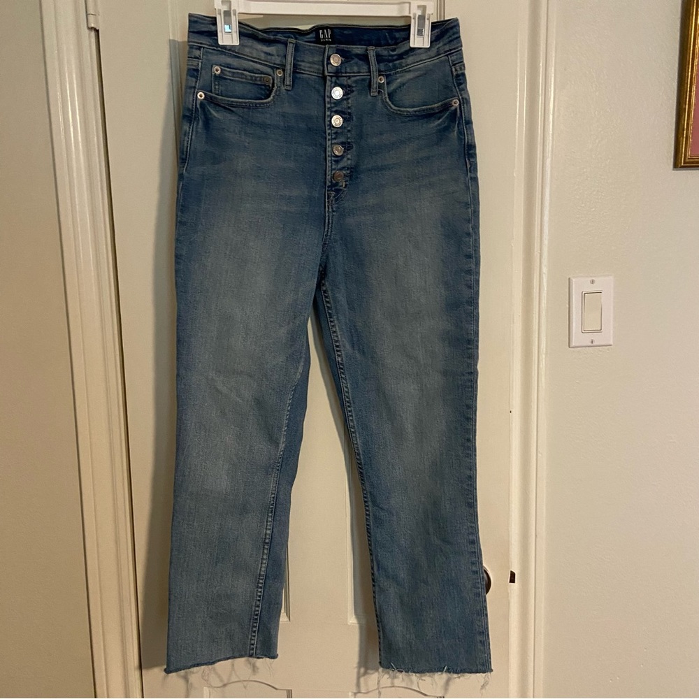 GAP Button Fly Cropped Cigarette Jeans
